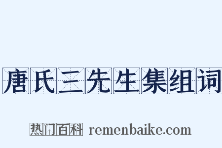 唐氏三先生集组词是什么意思的图片